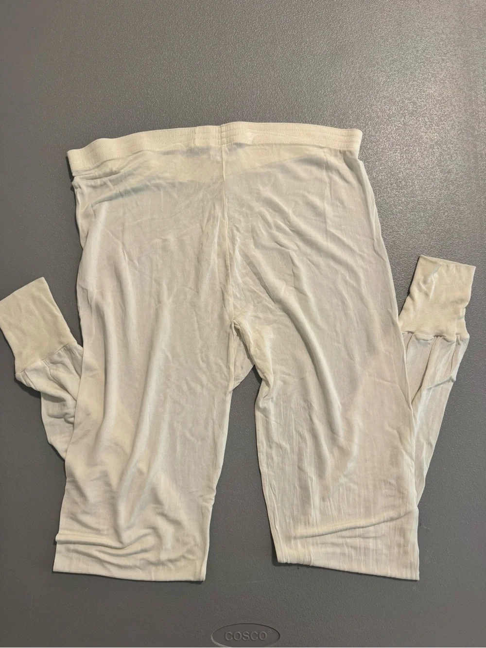 VTG Lands' End Women's Cream 100% Silk Long Johns Pajama Pants M